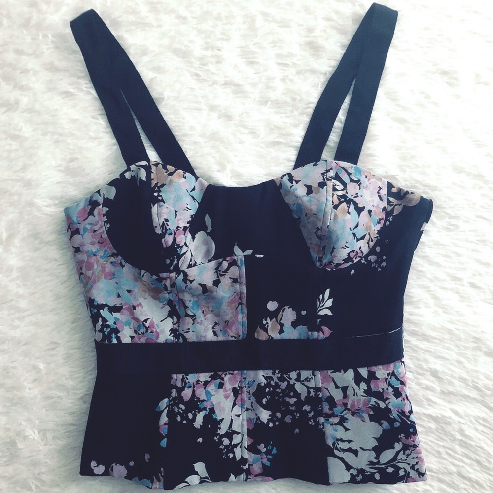 bebe Floral Bustier Top